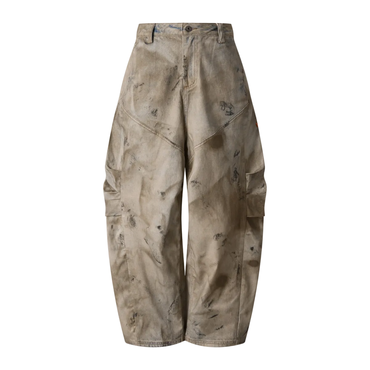 270GSM Men's Cotton Twill Denim Print Loose Fit Pants Mustard Yellow